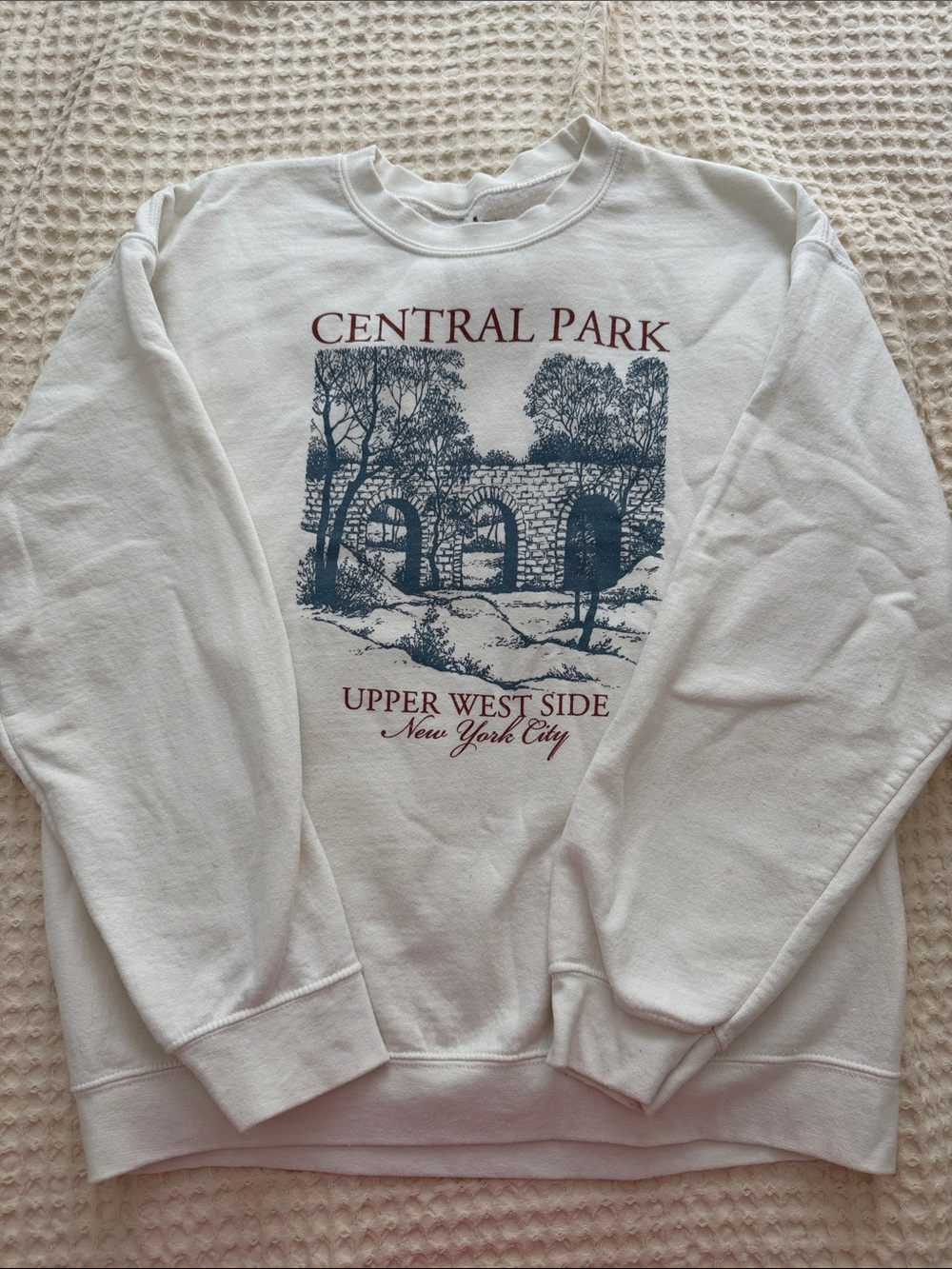 PacSun Central Park Upper West Side White Graphic Sweatshirt